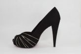 Peep toe preto com listas