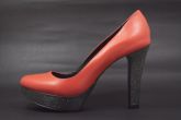 Peep toe vermelho tomate | salto gisa